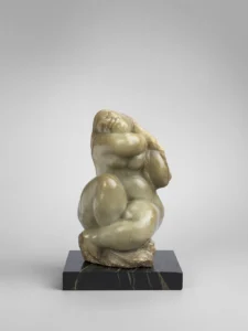 John W. Rhoden, (1916-2001) Contentment, ca. 1950 or earlier Carved light jade with marble base overall: 14 1/2 x 9 1/2 x 6 1/2 in. Loan courtesy of the John Rhoden Collection at PAFA, JR199