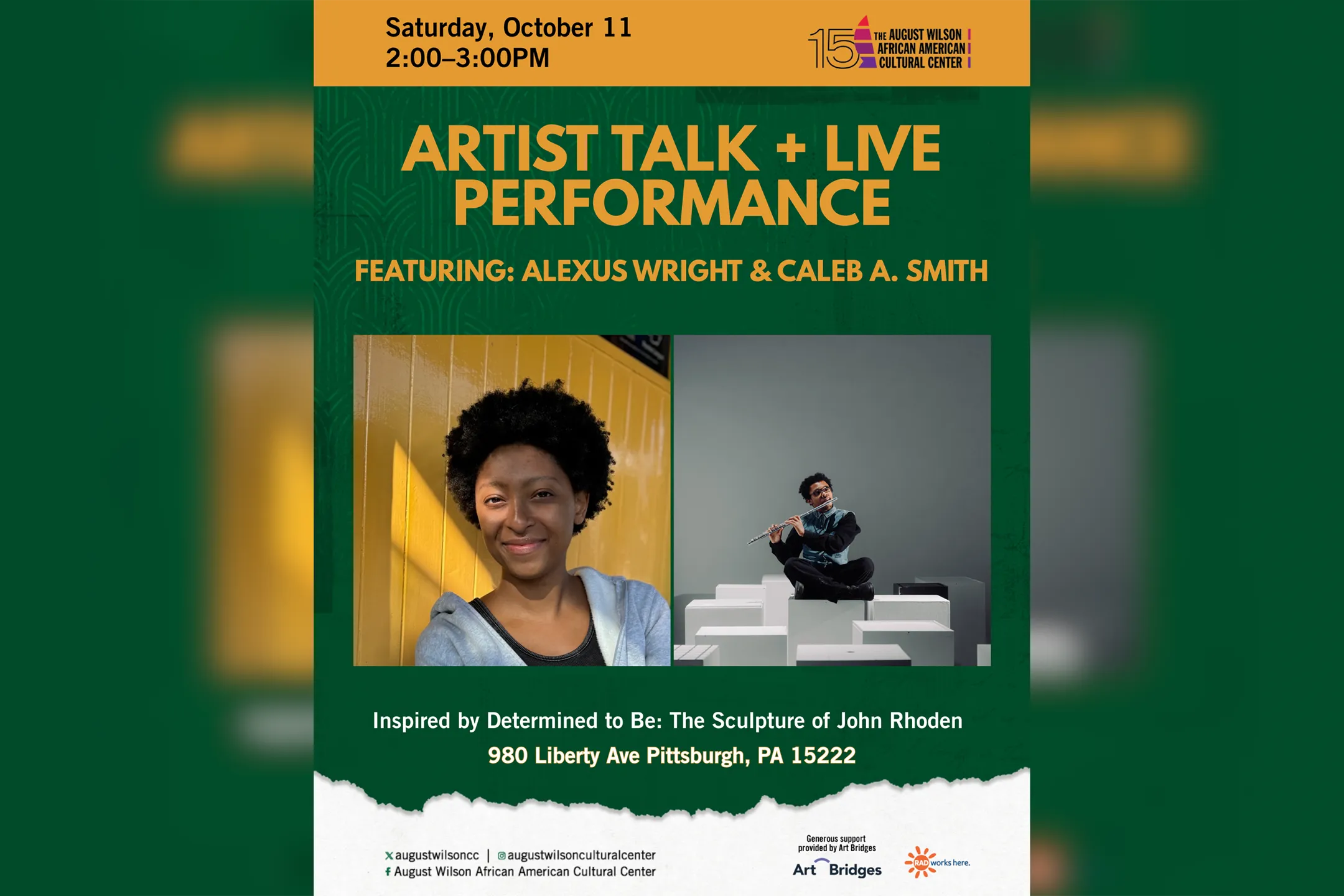 Artist Talk + Live Performance Featuring: Alexus Wright & Caleb A. Smith